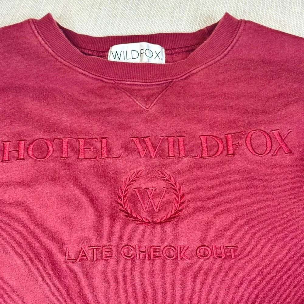 Hotel Wildfox Burgundy Lounge Set - Cozy Sweatshirt & Joggers Sweatpants Medium